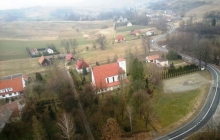 kościół w strzyż z lotu ptaka