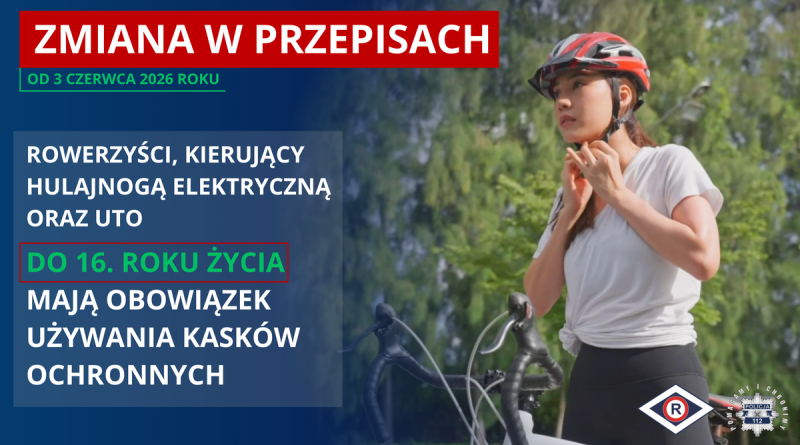 Zmiana w przepisach – obowiązkowa jazda w kasku dla dzieci i młodzieży do 16. roku życia Zmiana w przepisach – obowiązkowa jazda w kasku dla dzieci i młodzieży do 16. roku życia