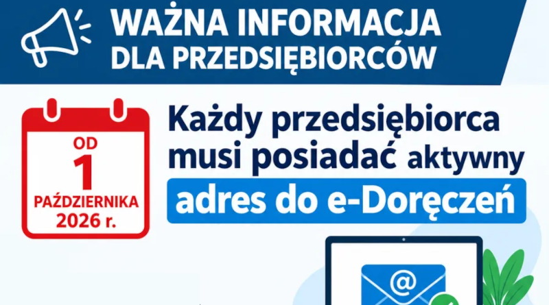 Obowiązkowe e-Doręczenia dla przedsiębiorców od 1 października 2026 r. Obowiązkowe e-Doręczenia dla przedsiębiorców od 1 października 2026 r.