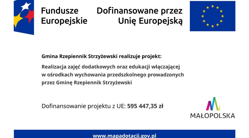14.09.2026r. ruszyła rekrutacja do projektu pn: „Realizacja zajęć dodatkowych oraz edukacji włączającej w ośrodkach wychowania przedszkolnego prowadzonych przez Gminę Rzepiennik Strzyżewski” 14.09.2026r. ruszyła rekrutacja do projektu pn: „Realizacja zajęć dodatkowych oraz edukacji włączającej w ośrodkach wychowania przedszkolnego prowadzonych przez Gminę Rzepiennik Strzyżewski”